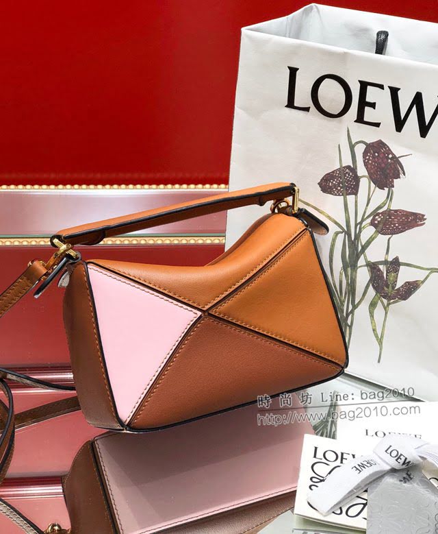 LOEWE爆款包包 羅意威迷你mini puzzle幾何拼接手提斜挎包 10173  tcl1163